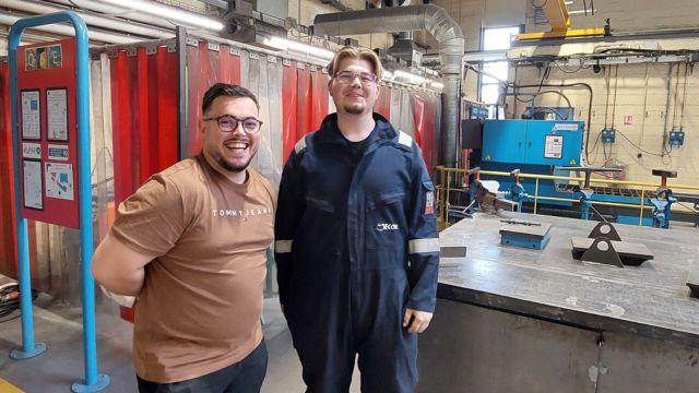 Apprentis Chaudronnerie Antoine et Clément