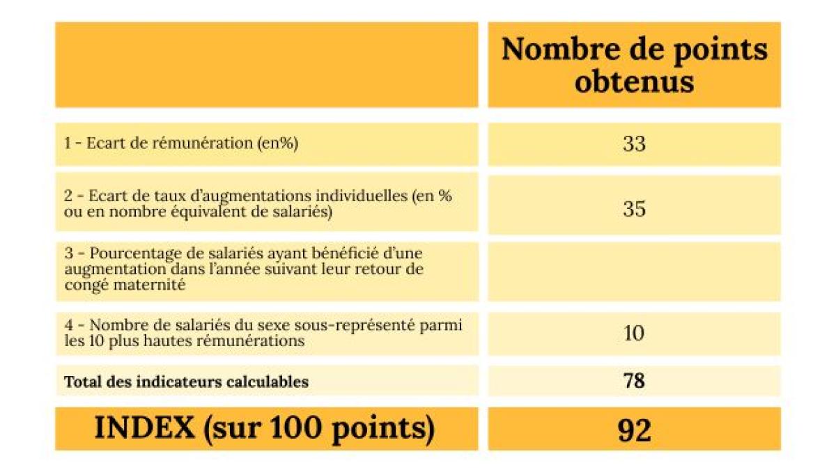 Index égalité professionnelle